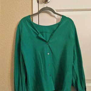 Loft Petites Collarless Blouse